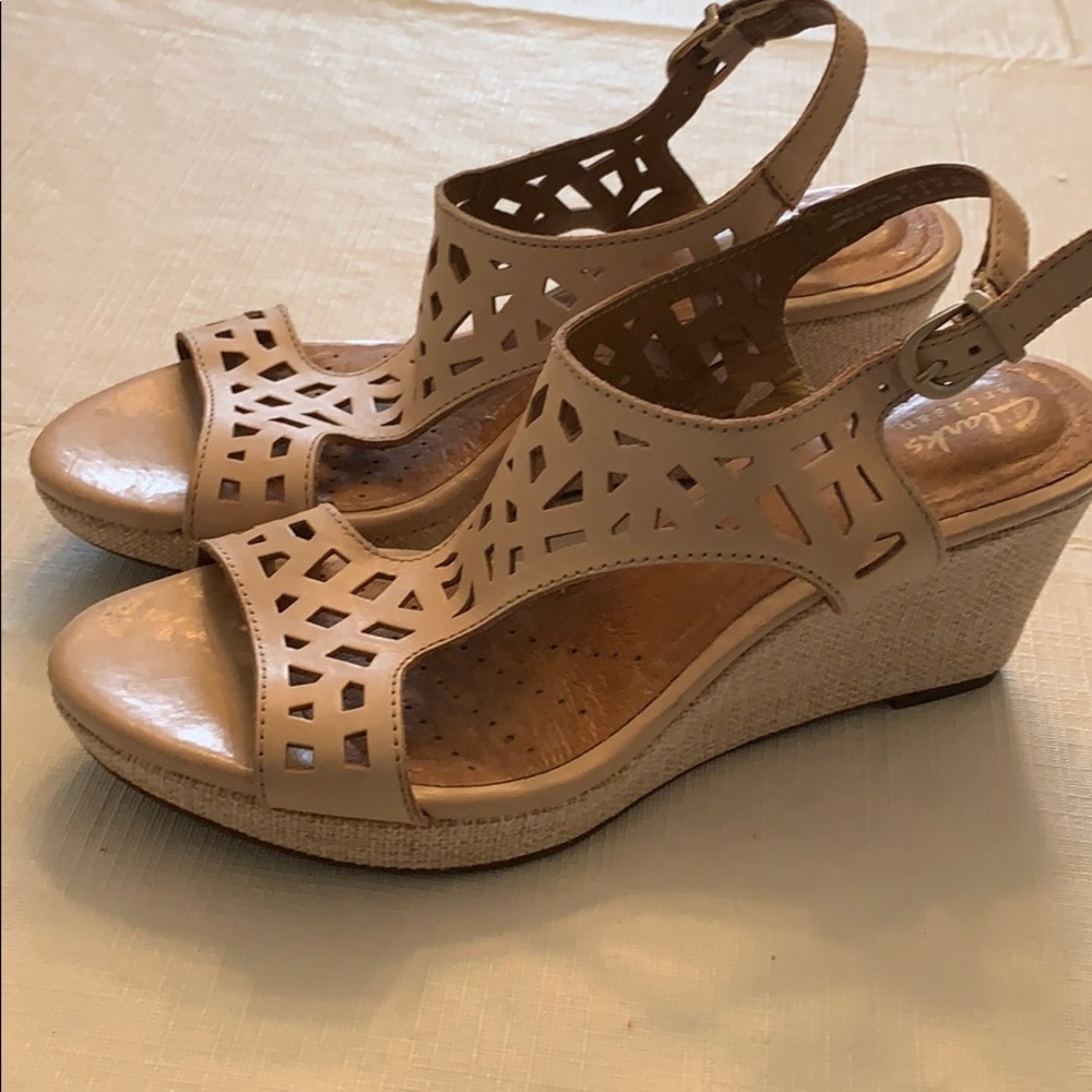 Clark’s Wedge Sandals, Size 8